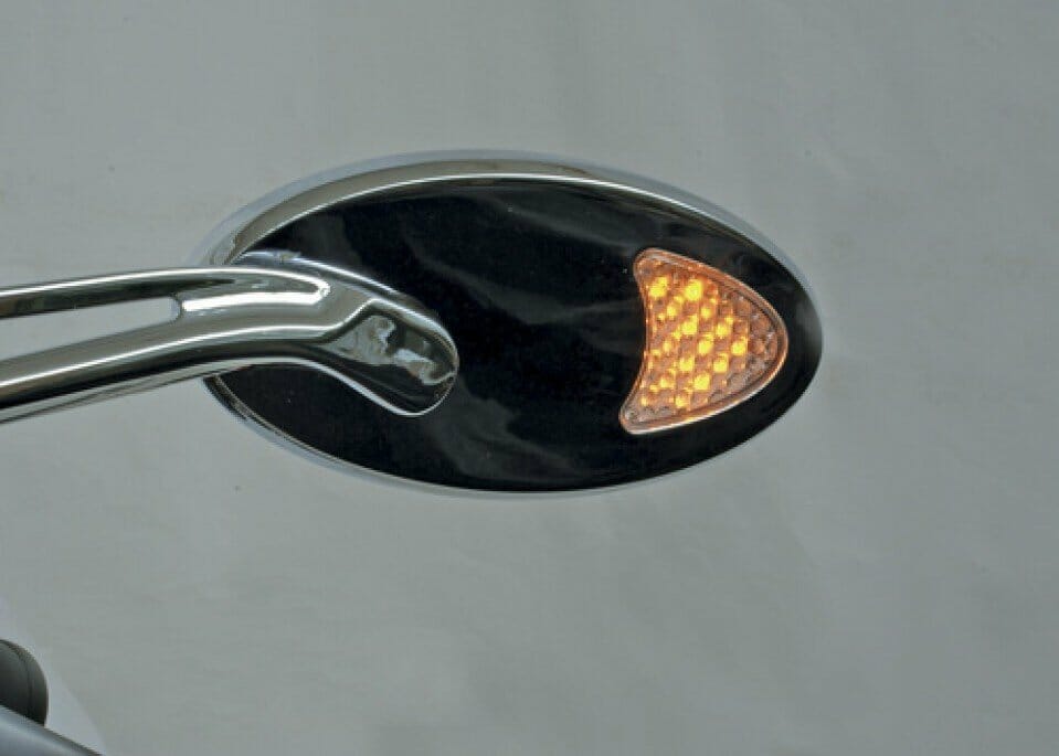 mirrors FLASH OVAL chrome aluminum turn signals LED for Harley-Davidson bike ε