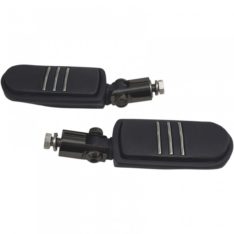 Matte Black Steel & Rubber Folding Bolt-On Motorcycle Foot Pegs.