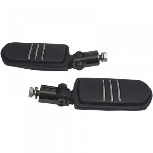 Matte Black Steel & Rubber Folding Bolt-On Motorcycle Foot Pegs.